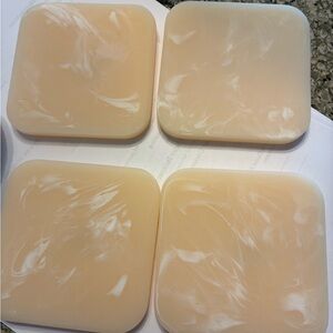 Resin Coasters Set of 4 Drink Coasters Modern Home Decor 4 Inches Peach Riruku